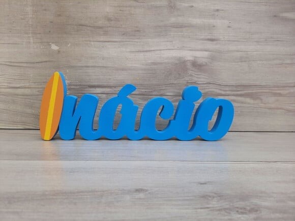 Nome de Mesa em mdf Modelo Surf - Inácio