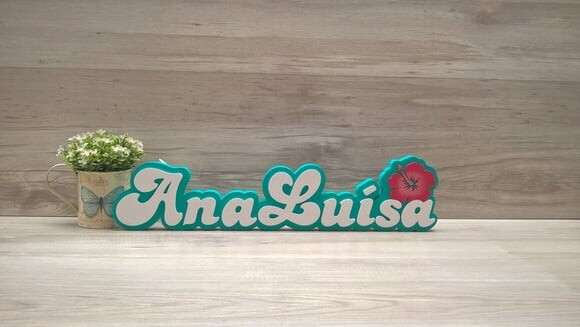 Nome de Mesa Festa Havaiana - Ana Luísa - 12 cm
