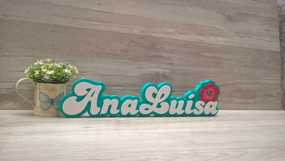 Nome de Mesa Festa Havaiana - Ana Luísa - 12 cm