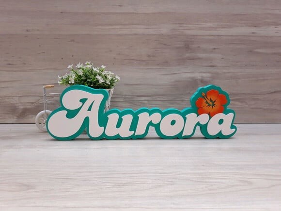 Nome de Mesa Festa Havaiana - Aurora - 12 cm