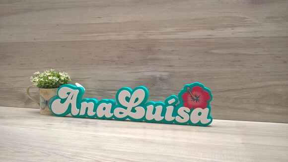 Nome de Mesa Festa Havaiana - Ana Luísa - 12 cm