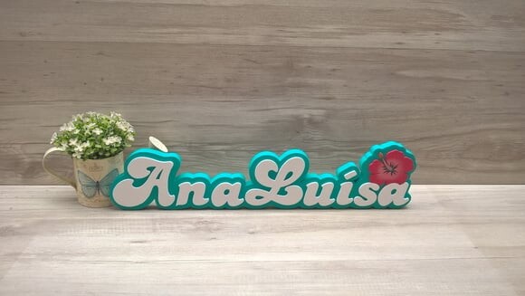 Nome de Mesa Festa Havaiana - Ana Luísa - 12 cm