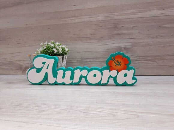 Nome de Mesa Festa Havaiana - Aurora - 12 cm