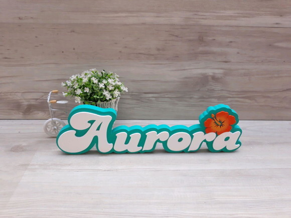 Nome de Mesa Festa Havaiana - Aurora - 12 cm