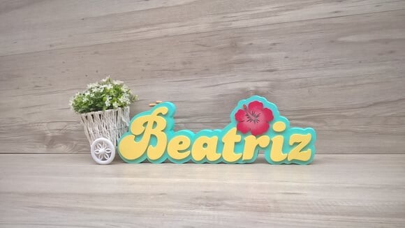 Nome de Mesa Festa Havaiana - Beatriz - 12 cm