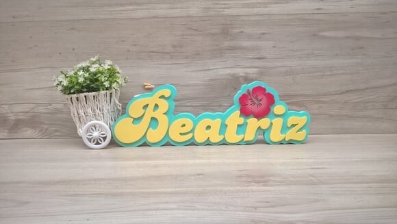 Nome de Mesa Festa Havaiana - Beatriz - 12 cm