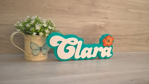 Nome de Mesa Festa Havaiana - Clara - 12 cm