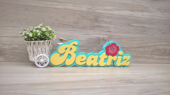 Nome de Mesa Festa Havaiana - Beatriz - 12 cm