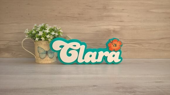 Nome de Mesa Festa Havaiana - Clara - 12 cm