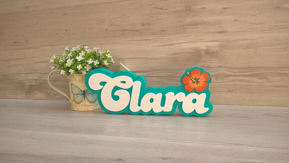 Nome de Mesa Festa Havaiana - Clara - 12 cm