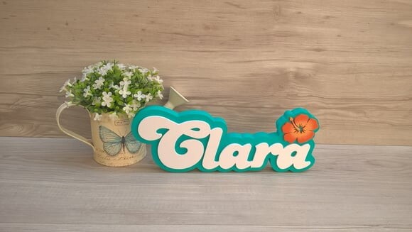 Nome de Mesa Festa Havaiana - Clara - 12 cm