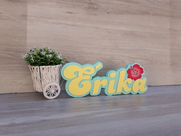 Nome de Mesa Festa Havaiana - Érika - 12 cm