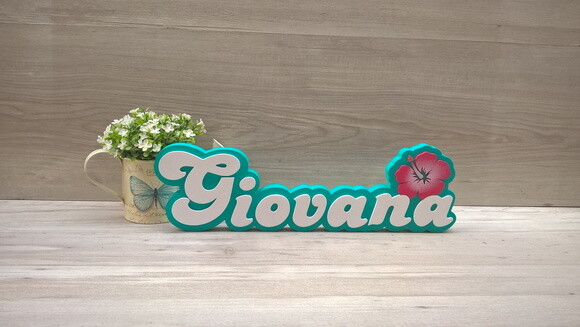 Nome de Mesa Festa Havaiana - Giovana - 12 cm