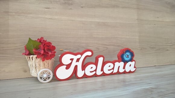 Nome de Mesa Festa Havaiana - Helena - 12 cm