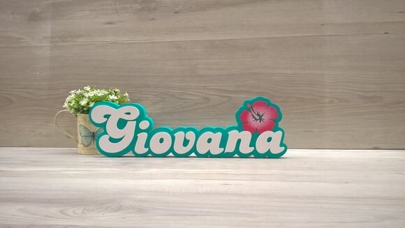 Nome de Mesa Festa Havaiana - Giovana - 12 cm