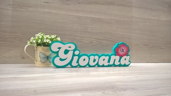 Nome de Mesa Festa Havaiana - Giovana - 12 cm