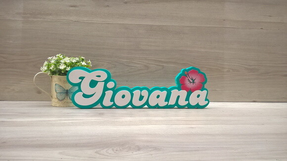 Nome de Mesa Festa Havaiana - Giovana - 12 cm