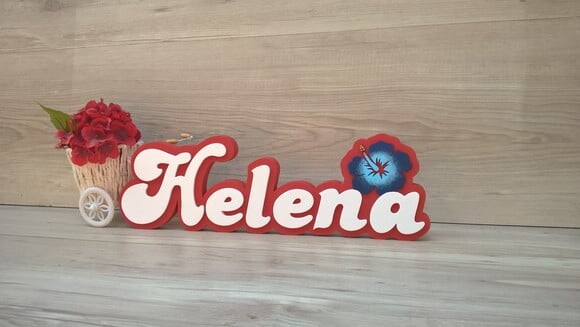 Nome de Mesa Festa Havaiana - Helena - 12 cm
