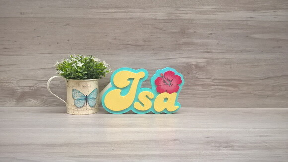 Nome de Mesa Festa Havaiana - Isa - 15 cm
