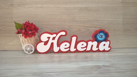 Nome de Mesa Festa Havaiana - Helena - 12 cm