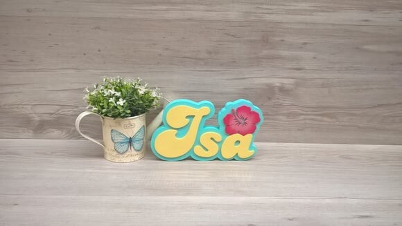 Nome de Mesa Festa Havaiana - Isa - 15 cm