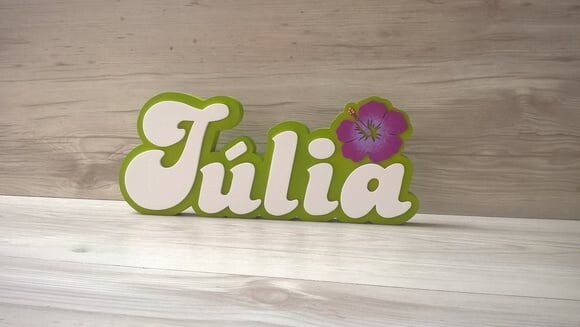 Nome de Mesa Festa Havaiana - Júlia - 12 cm