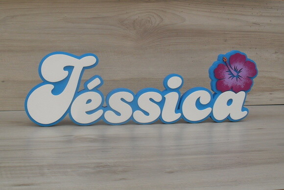 Nome de Mesa Festa Havaiana - Jéssica - 15 cm