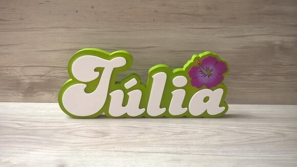Nome de Mesa Festa Havaiana - Júlia - 12 cm