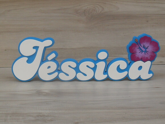 Nome de Mesa Festa Havaiana - Jéssica - 15 cm