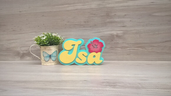 Nome de Mesa Festa Havaiana - Isa - 15 cm