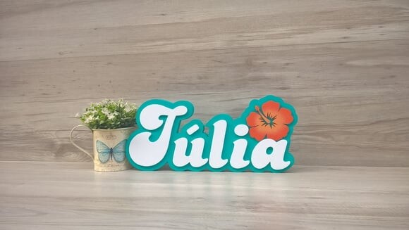 Nome de Mesa Festa Havaiana - Julia 15 cm