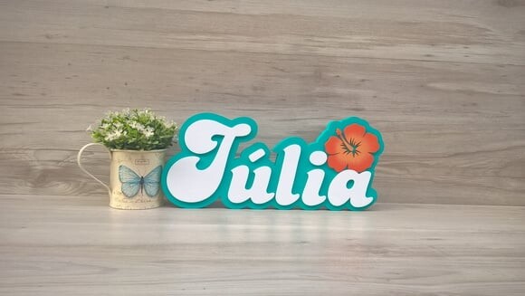Nome de Mesa Festa Havaiana - Julia 15 cm