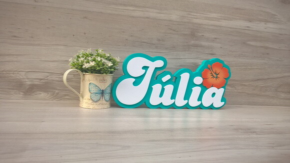 Nome de Mesa Festa Havaiana - Julia 15 cm