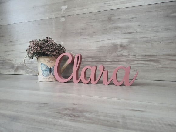 Nome de Mesa mdf - Linha Ck - Clara - 10 cm