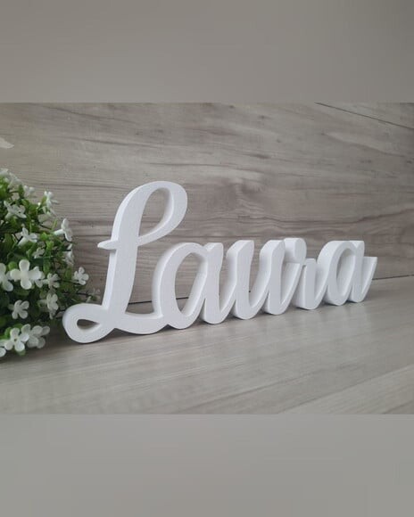 Nome de Mesa mdf - Linha Ck - Laura - 10 cm