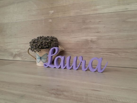 Nome de Mesa mdf - Linha Ck - Laura - 10 cm