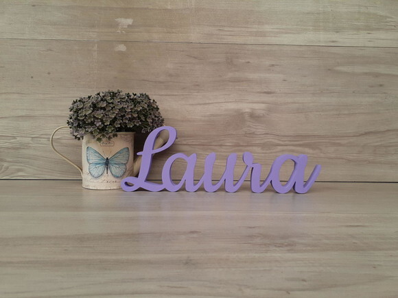Nome de Mesa mdf - Linha Ck - Laura - 10 cm