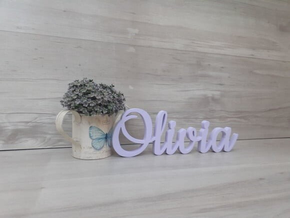 Nome De Mesa Mdf - Linha Ck - Olivia - 10 Cm