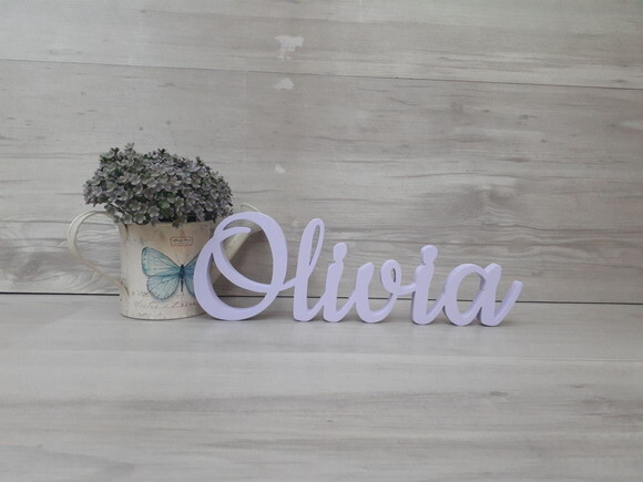 Nome De Mesa Mdf - Linha Ck - Olivia - 10 Cm