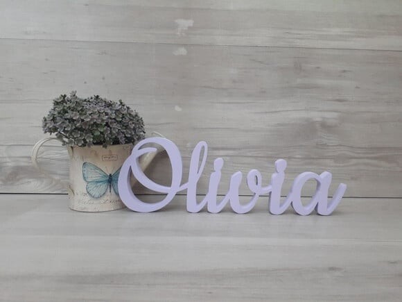 Nome De Mesa Mdf - Linha Ck - Olivia - 10 Cm
