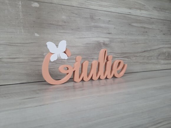 Nome de Mesa mdf - Linha Ck com Aplique Borbo - Giulie 10 cm