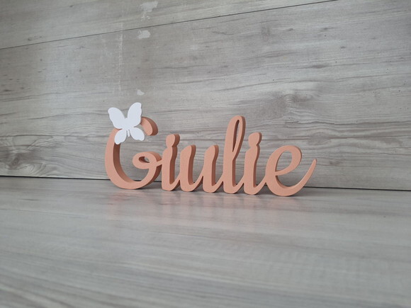 Nome de Mesa mdf - Linha Ck com Aplique Borbo - Giulie 10 cm