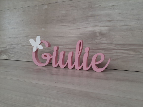 Nome de Mesa mdf - Linha Ck com Aplique Borbo - Giulie 10 cm