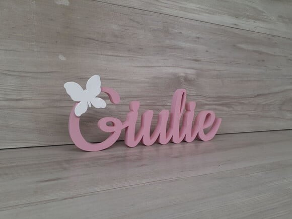 Nome de Mesa mdf - Linha Ck com Aplique Borbo - Giulie 10 cm