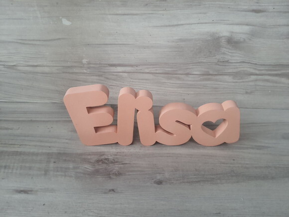 Nome de Mesa mdf - Mod Pk Vazado Coração - Elisa 10 cm