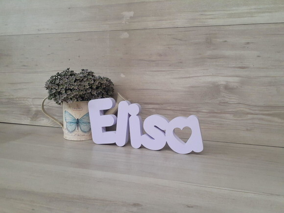 Nome de Mesa mdf - Mod Pk Vazado Coração - Elisa 10 cm