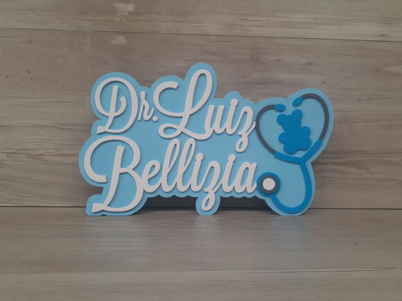 Nome de Mesa Personalizado Dr/ Dra - Pediatria
