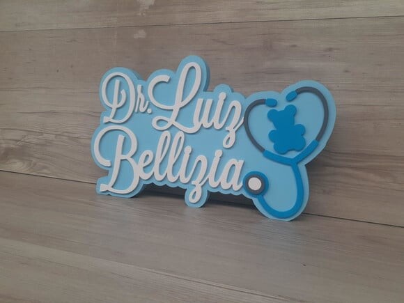 Nome de Mesa Personalizado Dr/ Dra - Pediatria
