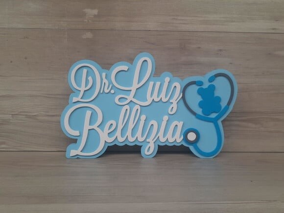 Nome de Mesa Personalizado Dr/ Dra - Pediatria