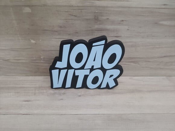 Nome de Mesa Sobreposto - João Vítor - 15 cm